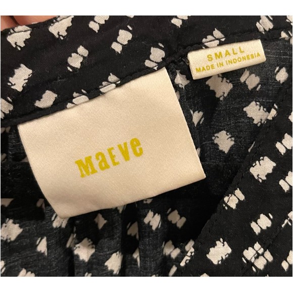 MAEVE White Black Polka Dot Peplum 3/4 Sleeve Blouse - Picture 3 of 7